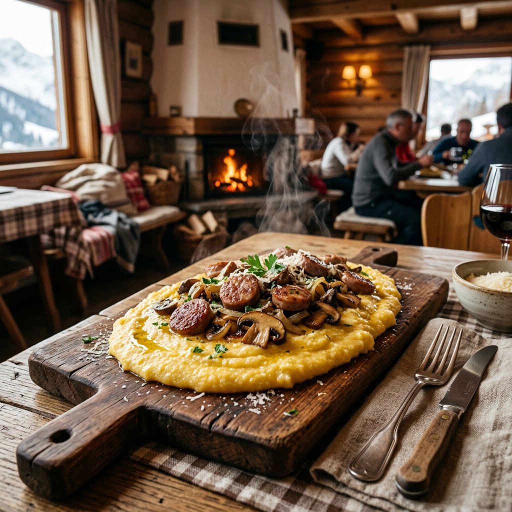 Cesara's Polenta with Sausage and Mushrooms